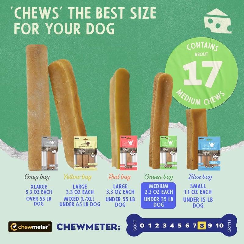 Himalayan Dog Chew Chewmeter Himalayan Yaky Cheese Chew, 100% Natural, Long Lasting, Gluten Free, Healthy & Safe Dog Treats, Lactose & Grain Free, Protein Rich, Stain Free, Medium, Dogs 35 Lbs & Under, 2.5 lb Bulk Tub - Image 3